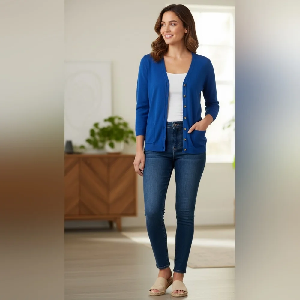 Talbots Royal Blue Cardigan - Picture 8 of 8